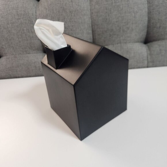Umbra Square Casa Tissue Box Cover - House Shape Black - Picture 6 of 7